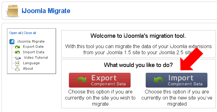 import Click Import to import your Meta Tags into Joomla 2.5