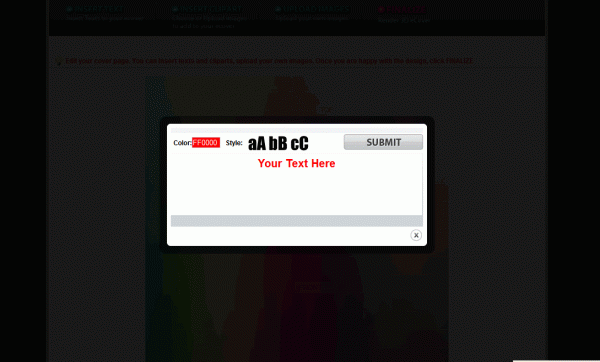 insert_text Insert your text. You can enter text more than once